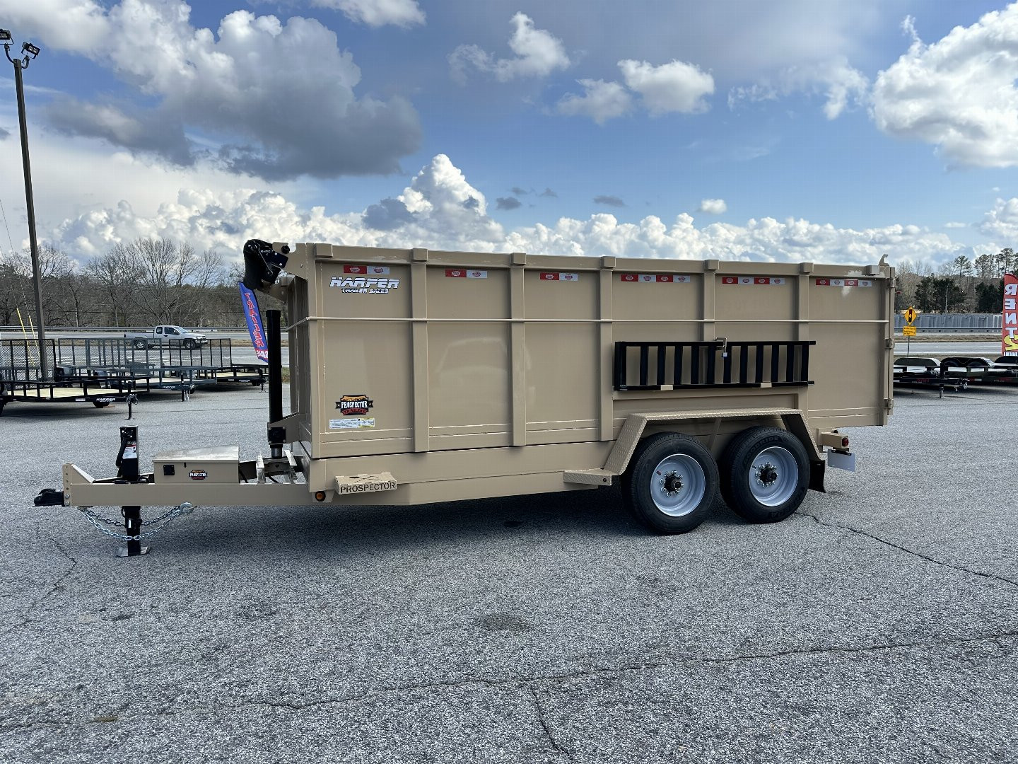 New 2025 PROSPECTOR 7X16 16K TELESCOPING DUMP TRAILER WITH 4' WALLS AND SPARE TIRE