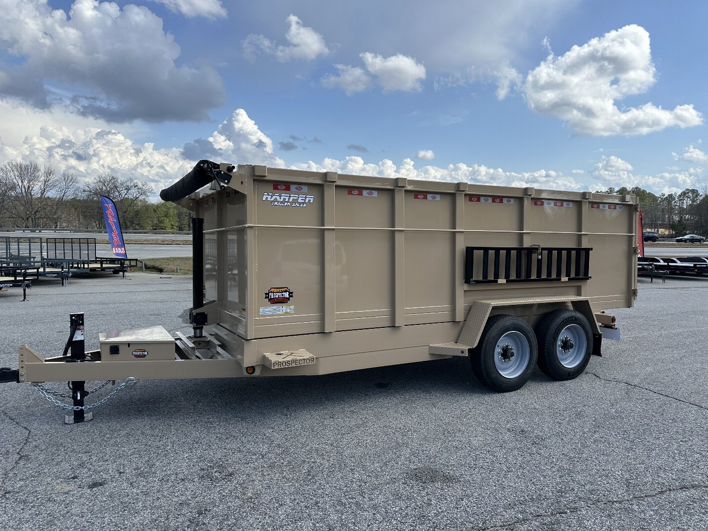 New 2025 PROSPECTOR 7X16 16K TELESCOPING DUMP TRAILER WITH 4' WALLS AND SPARE TIRE