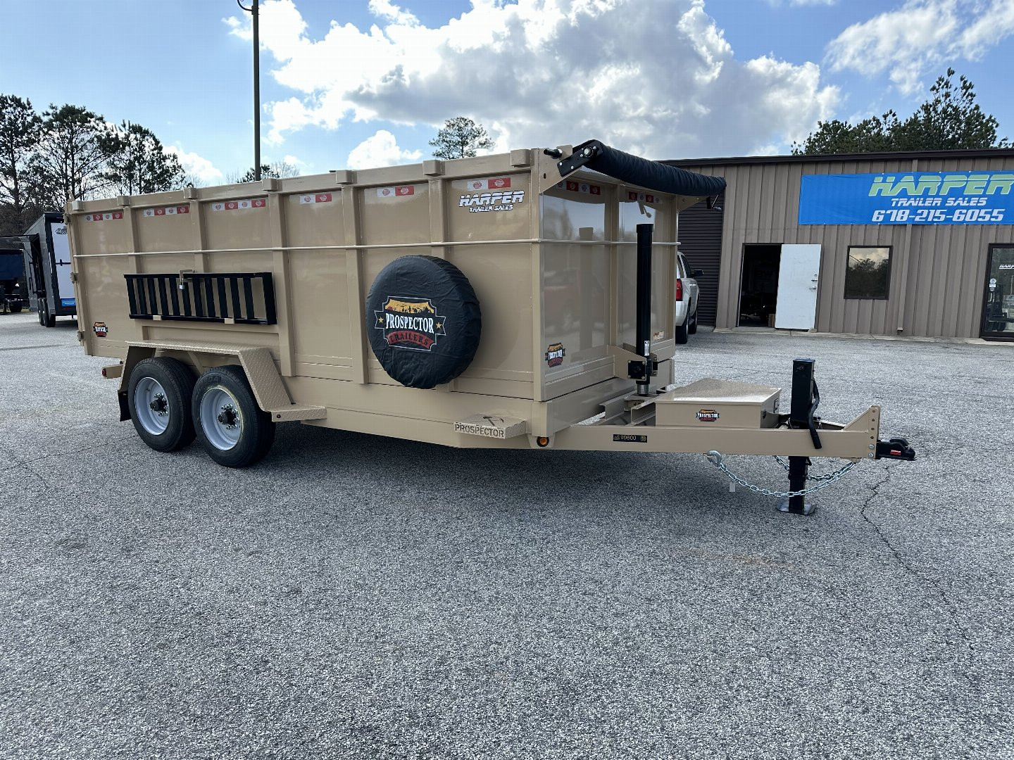 New 2025 PROSPECTOR 7X16 16K TELESCOPING DUMP TRAILER WITH 4' WALLS AND SPARE TIRE