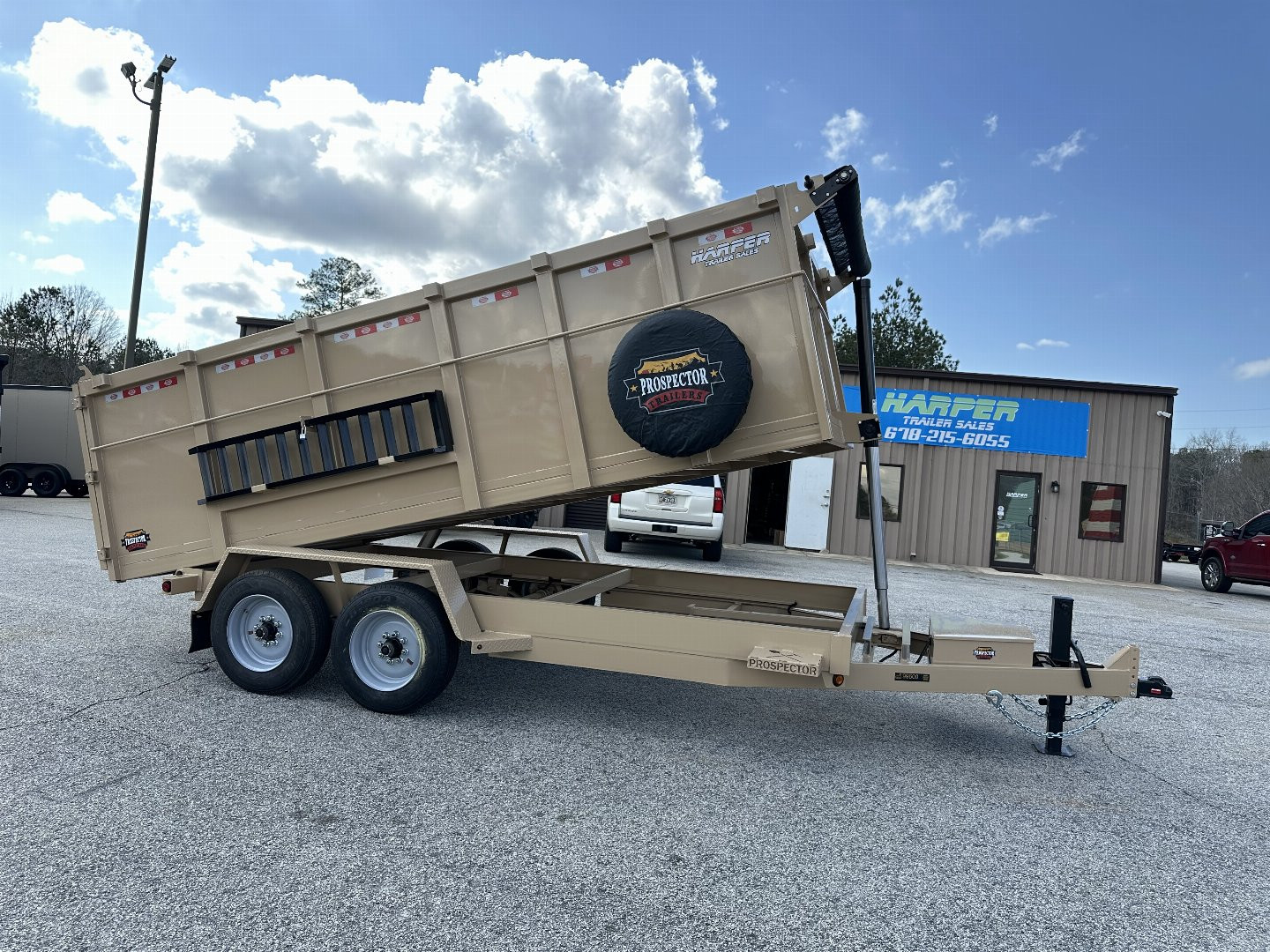 New 2025 PROSPECTOR 7X16 16K TELESCOPING DUMP TRAILER WITH 4' WALLS AND SPARE TIRE