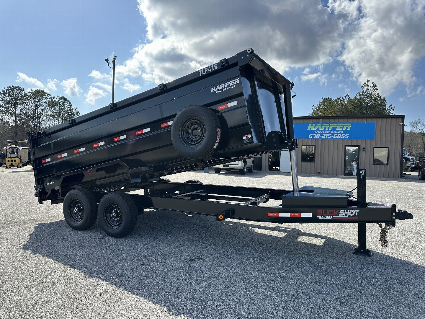 New 2025 BUCKSHOT 7X16 14K TELESCOPIC DUMP TRAILER 4' WALLS WITH HYDRAULIC JACKS