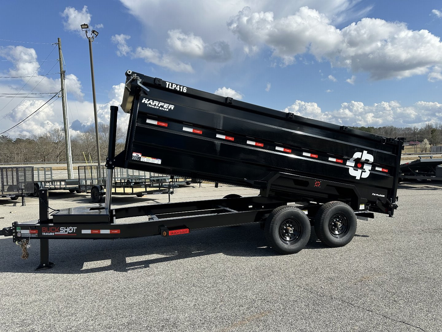 New 2025 BUCKSHOT 7X16 14K TELESCOPIC DUMP TRAILER 4' WALLS WITH HYDRAULIC JACKS