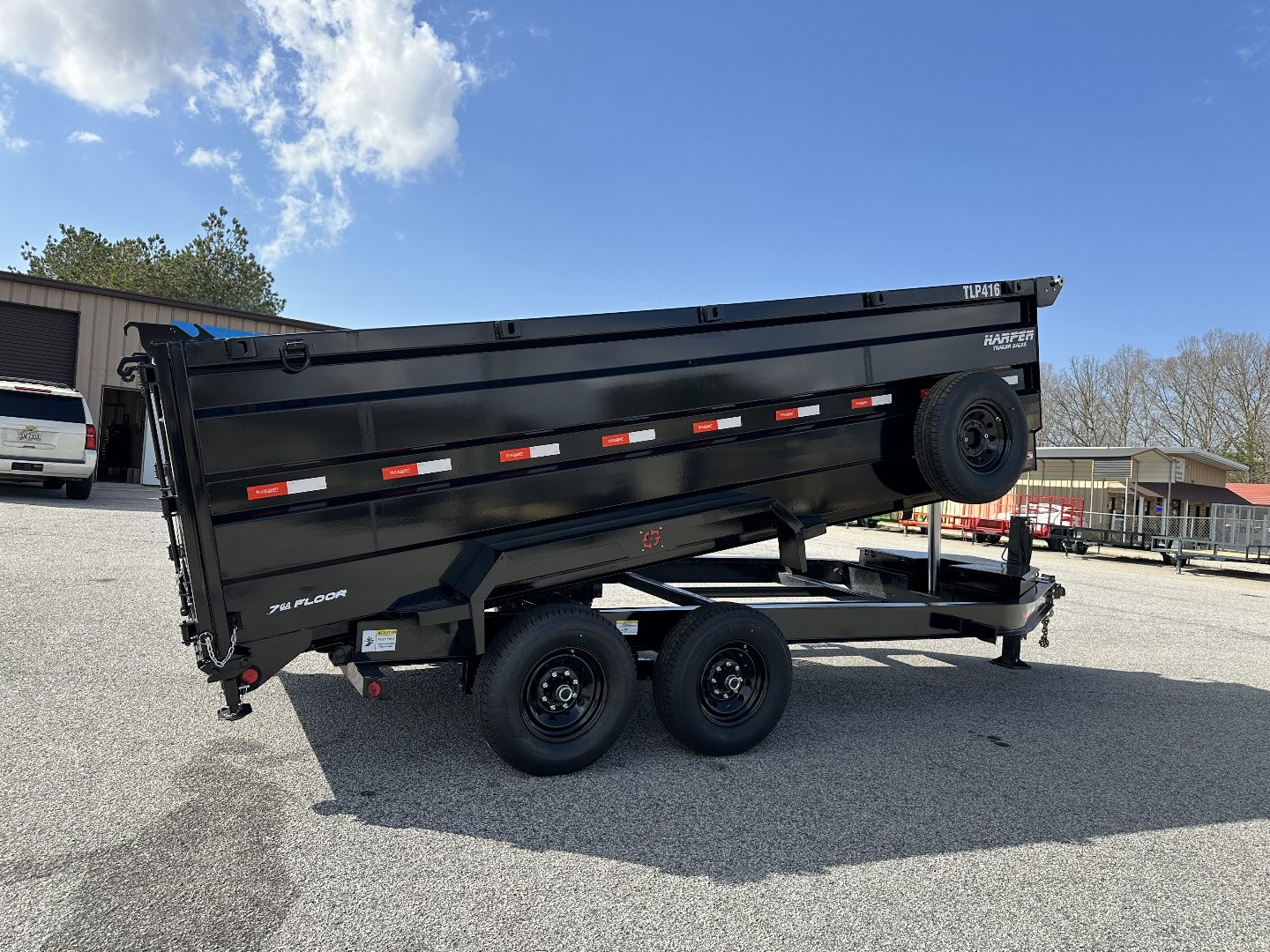 New 2025 BUCKSHOT 7X16 14K TELESCOPIC DUMP TRAILER 4' WALLS WITH HYDRAULIC JACKS