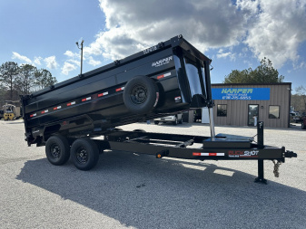 New 2025 BUCKSHOT 7X16 14K TELESCOPIC DUMP TRAILER 4' WALLS WITH HYDRAULIC JACKS