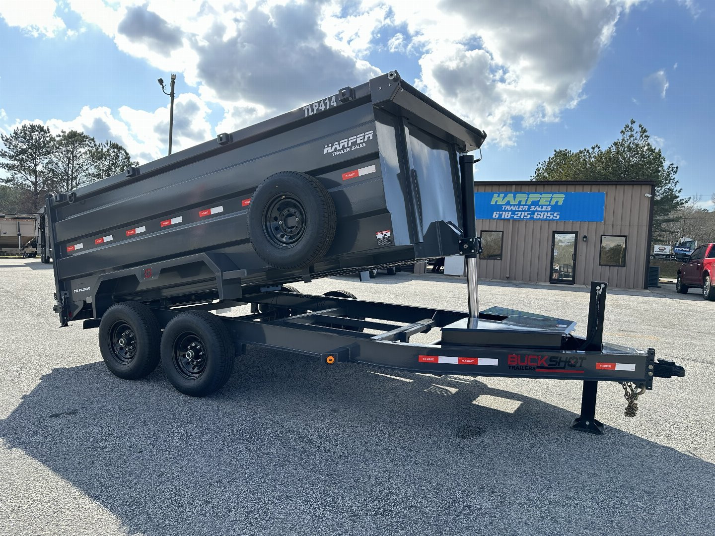 New 2025 BUCKSHOT 7X14 14K TELESCOPIC DUMP TRAILER 4' WALLS WITH HYDRAULIC JACKS