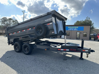 New 2025 BUCKSHOT 7X14 14K TELESCOPIC DUMP TRAILER 4' WALLS WITH HYDRAULIC JACKS