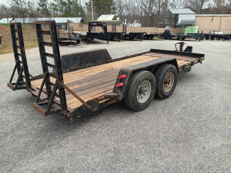 Used USED 14K 16' LOWPRO SKID STEER TRAILER