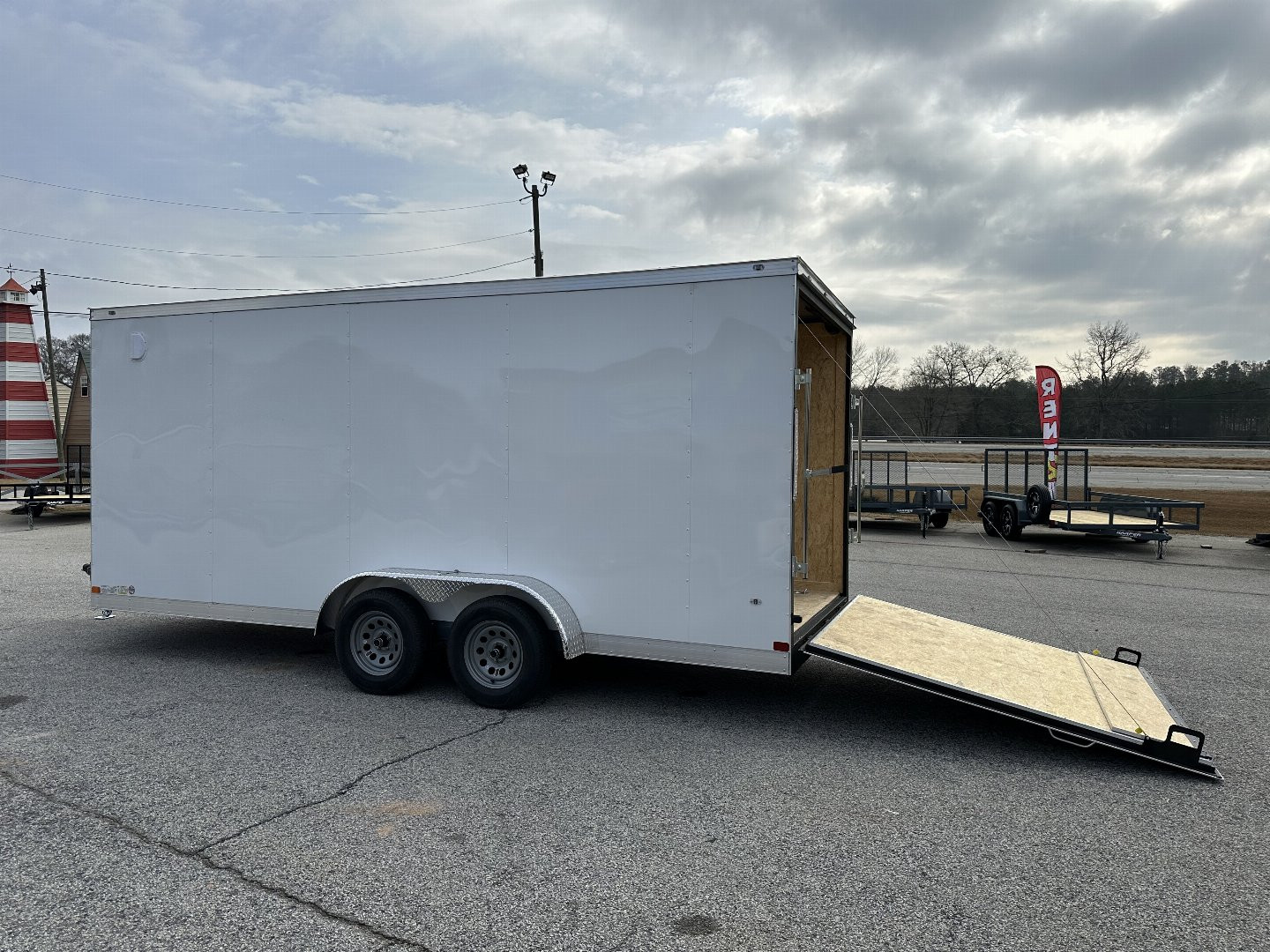 New 2025 COVERED WAGON 7X18 TANDEM AXLE ENCLOSED TRAILER WITH D-RINGS