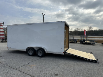 New 2025 COVERED WAGON 7X18 TANDEM AXLE ENCLOSED TRAILER WITH D-RINGS