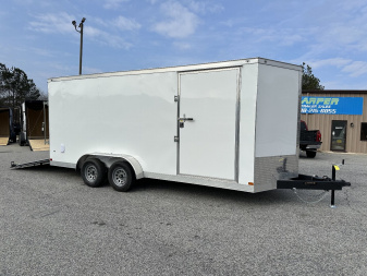 New 2025 COVERED WAGON 7X18 TANDEM AXLE ENCLOSED TRAILER WITH D-RINGS