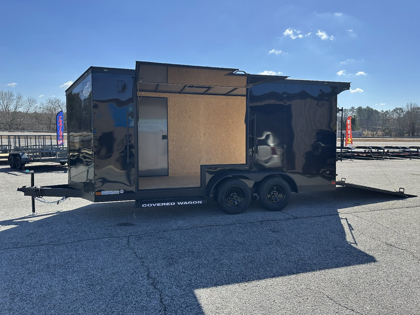 New 2025 COVERED WAGON 7X16 TANDEM AXLE ENCLOSED UTV TRAILER