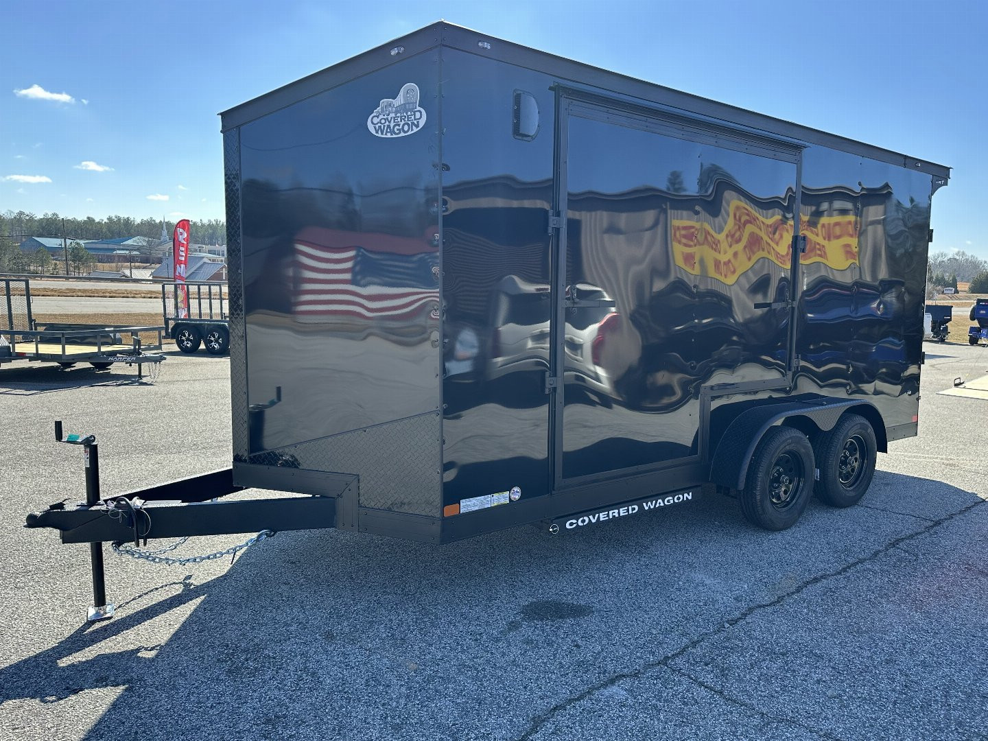 New 2025 COVERED WAGON 7X16 TANDEM AXLE ENCLOSED UTV TRAILER