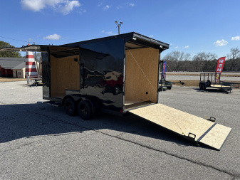 New 2025 COVERED WAGON 7X16 TANDEM AXLE ENCLOSED UTV TRAILER
