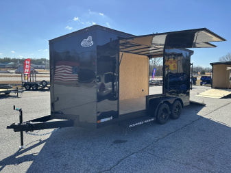 New 2025 COVERED WAGON 7X16 TANDEM AXLE ENCLOSED UTV TRAILER