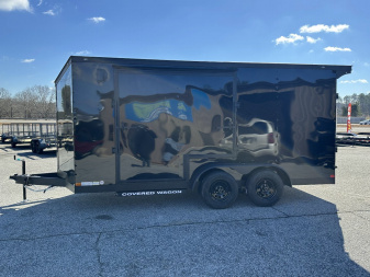 New 2025 COVERED WAGON 7X16 TANDEM AXLE ENCLOSED UTV TRAILER