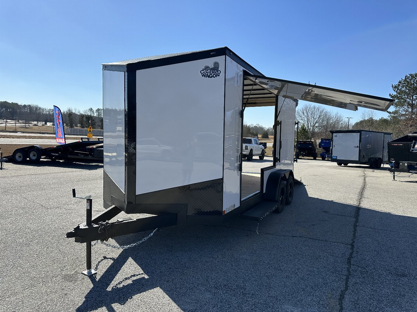 New 2025 COVERED WAGON 7X16 TANDEM AXLE ENCLOSED UTV TRAILER