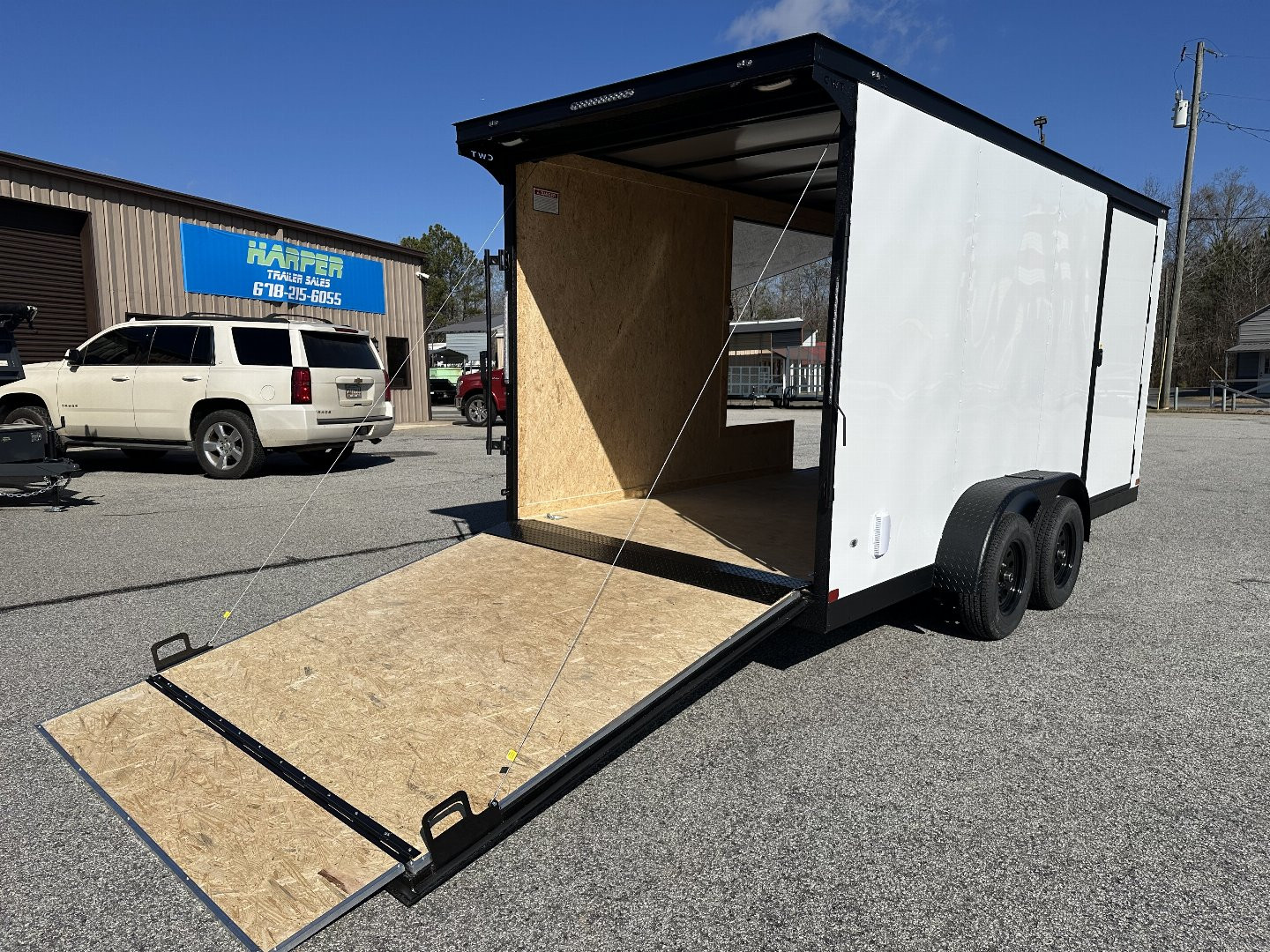 New 2025 COVERED WAGON 7X16 TANDEM AXLE ENCLOSED UTV TRAILER