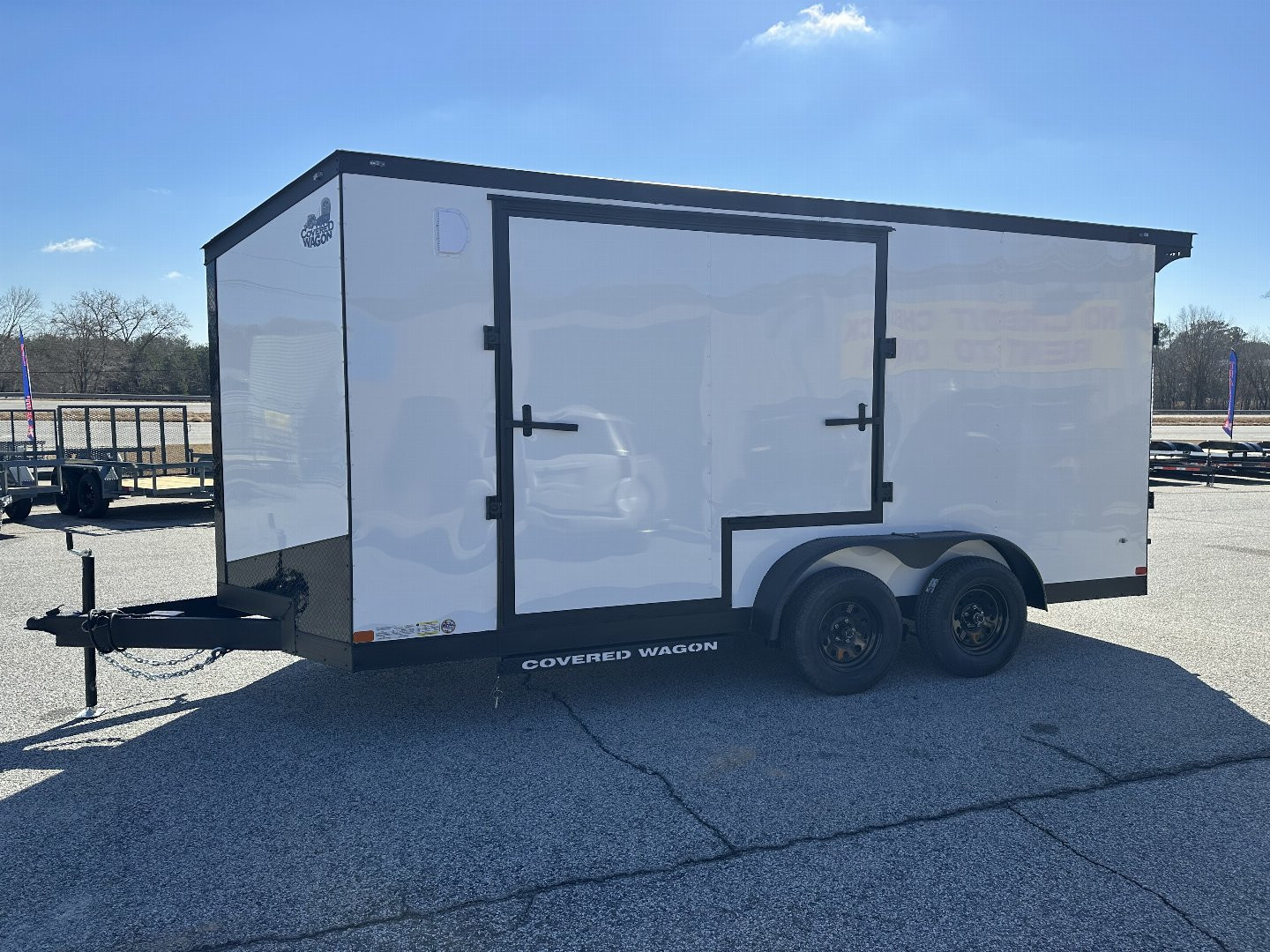 New 2025 COVERED WAGON 7X16 TANDEM AXLE ENCLOSED UTV TRAILER