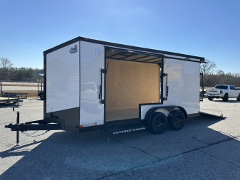 New 2025 COVERED WAGON 7X16 TANDEM AXLE ENCLOSED UTV TRAILER