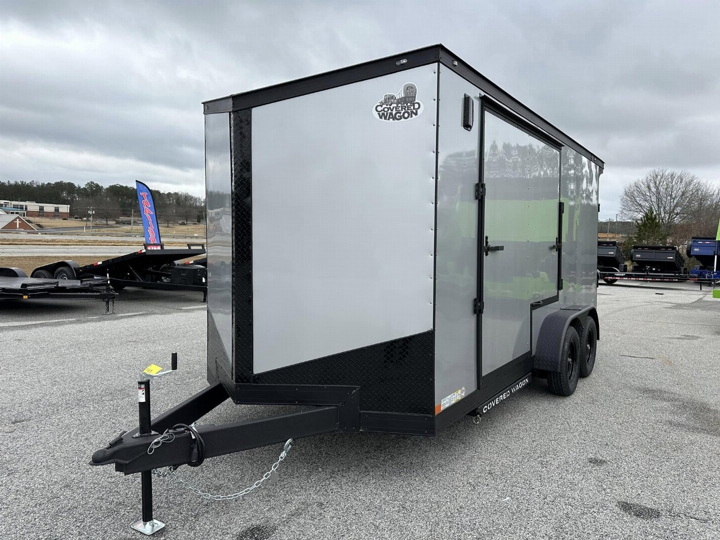 New 2025 COVERED WAGON 7X16 TANDEM AXLE ENCLOSED UTV TRAILER