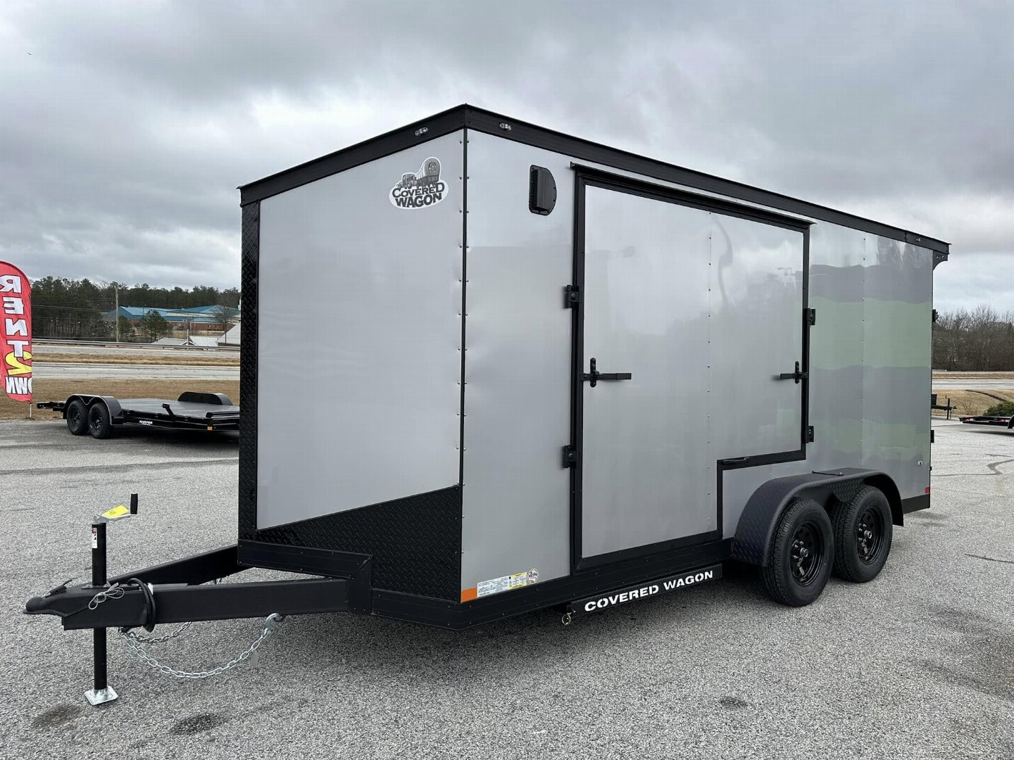 New 2025 COVERED WAGON 7X16 TANDEM AXLE ENCLOSED UTV TRAILER