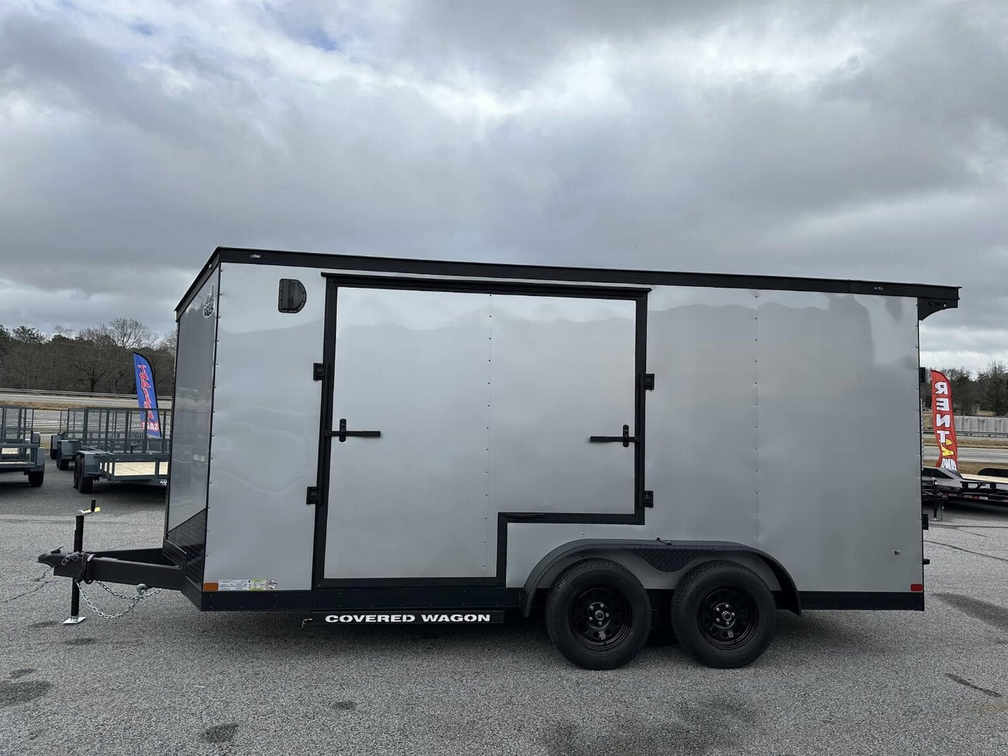 New 2025 COVERED WAGON 7X16 TANDEM AXLE ENCLOSED UTV TRAILER