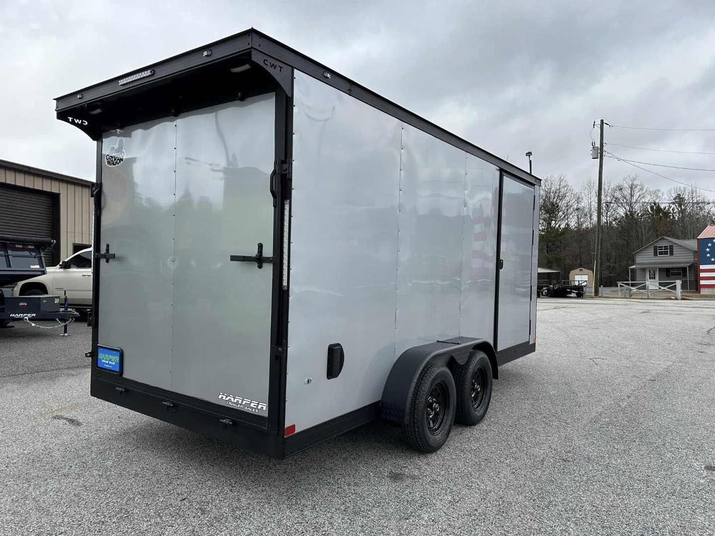 New 2025 COVERED WAGON 7X16 TANDEM AXLE ENCLOSED UTV TRAILER