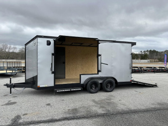 New 2025 COVERED WAGON 7X16 TANDEM AXLE ENCLOSED UTV TRAILER