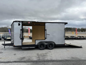 New 2025 COVERED WAGON 7X16 TANDEM AXLE ENCLOSED UTV TRAILER