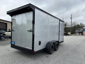 New 2025 COVERED WAGON 7X16 TANDEM AXLE ENCLOSED UTV TRAILER