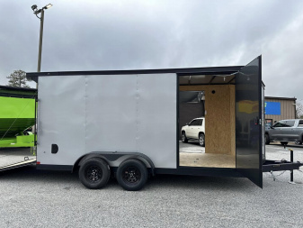 New 2025 COVERED WAGON 7X16 TANDEM AXLE ENCLOSED UTV TRAILER