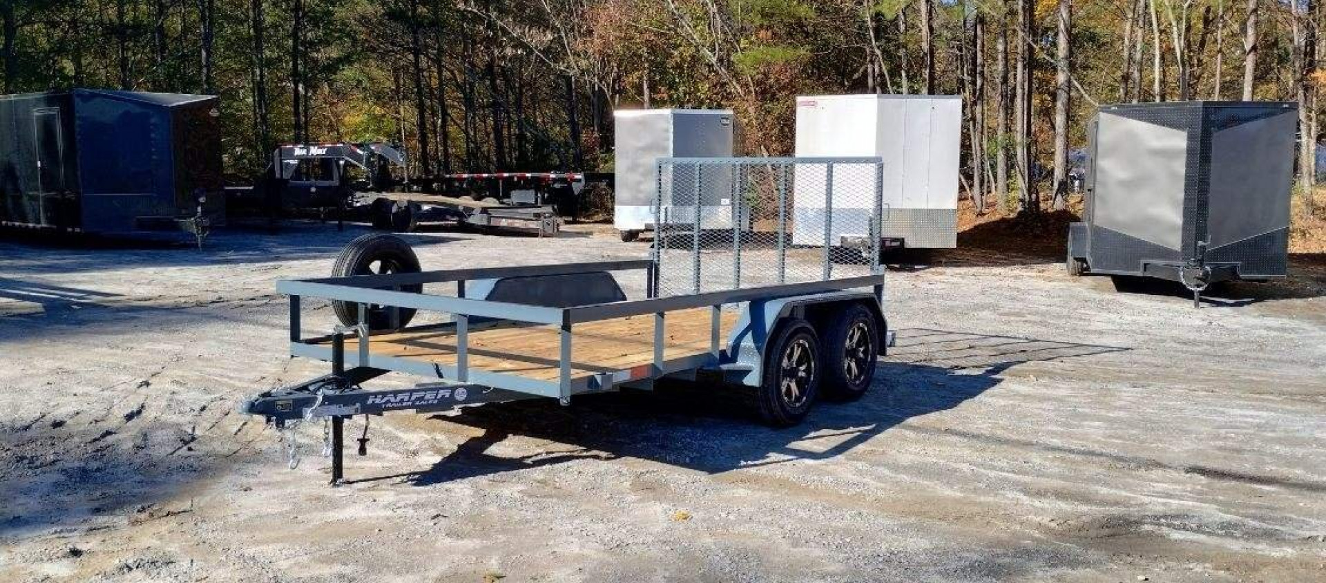 New 2025 GPS 7X12 TANDEM AXLE UTILITY TRAILER WITH SET BACK JACK WITH CUSTOM WHEELS AND MATCHING SPARE