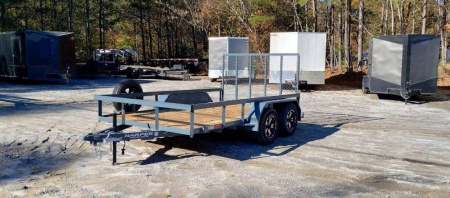 New 2025 GPS 7X12 TANDEM AXLE UTILITY TRAILER WITH SET BACK JACK WITH CUSTOM WHEELS AND MATCHING SPARE