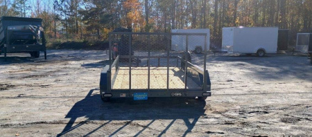 New 2025 GPS 7X12 TANDEM AXLE UTILITY TRAILER WITH SET BACK JACK WITH CUSTOM WHEELS AND MATCHING SPARE