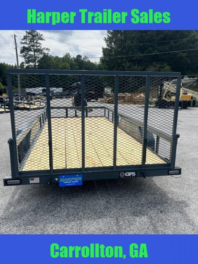 New 2025 GPS 7K 7X16 TANDEM AXLE UTILITY TRAILER WITH SET BACK JACK