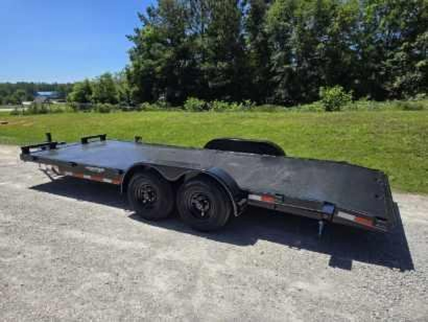 New 2025 82X20 DELUXE 10K STEEL FLOOR CAR HAULER DELUXE SERIES MODEL WITH 2 BRAKES, WINCH PLATE & BATTERY BOX