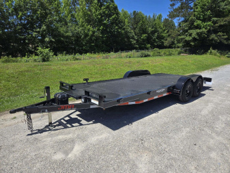New 2025 82X20 DELUXE 10K STEEL FLOOR CAR HAULER DELUXE SERIES MODEL WITH 2 BRAKES, WINCH PLATE & BATTERY BOX