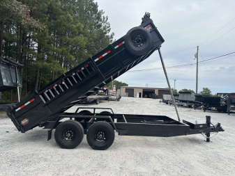 New 2025 PROSPECTOR 14K 7X16 TELESCOPING DUMP TRAILER 2' WALLS