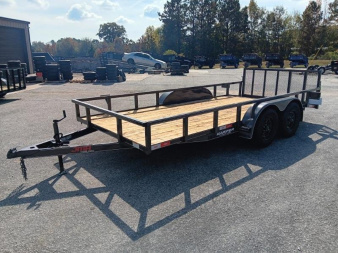 New 2025 82X16 TANDEM AXLE UTILITY TRAILER WITH DOVETAIL AND BRAKES