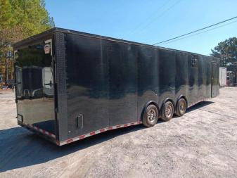Used USED 2023 ROCK SOLID CARGO 8.5X36 SLANT NOSE ENCLOSED TWO CAR HAULER ($1210 DOWN ON RTO CONTRACT)