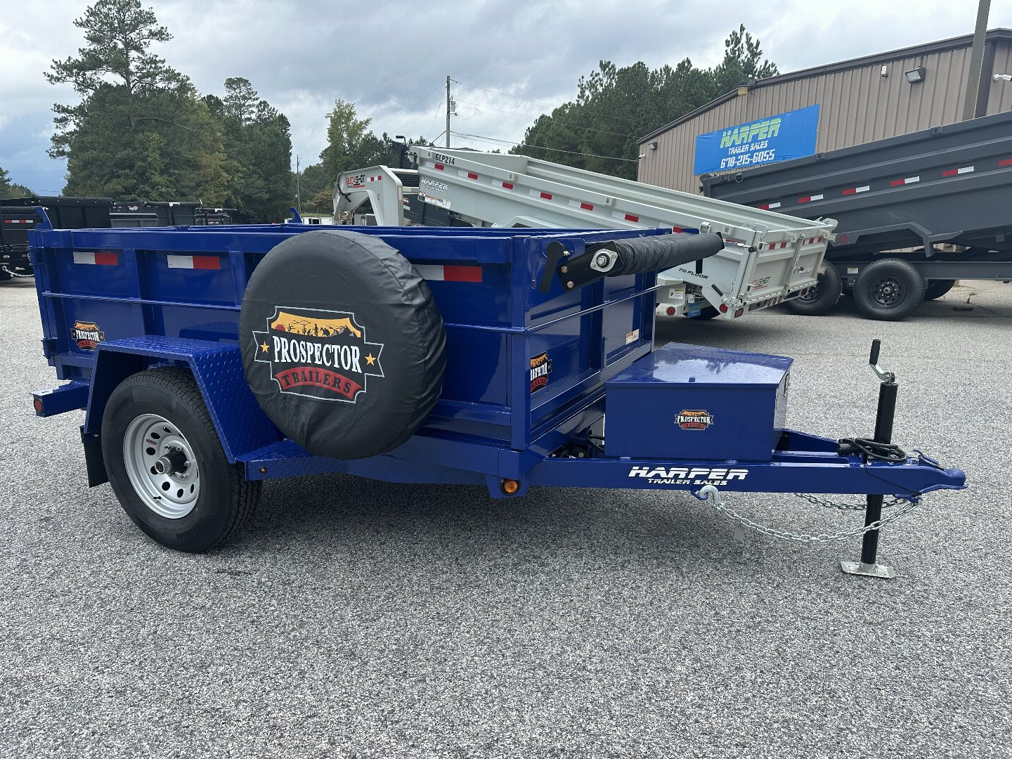New 2025 PROSPECTOR 5X8 6K SINGLE AXLE DUMP TRAILER WITH 2' WALLS AND SPARE TIRE