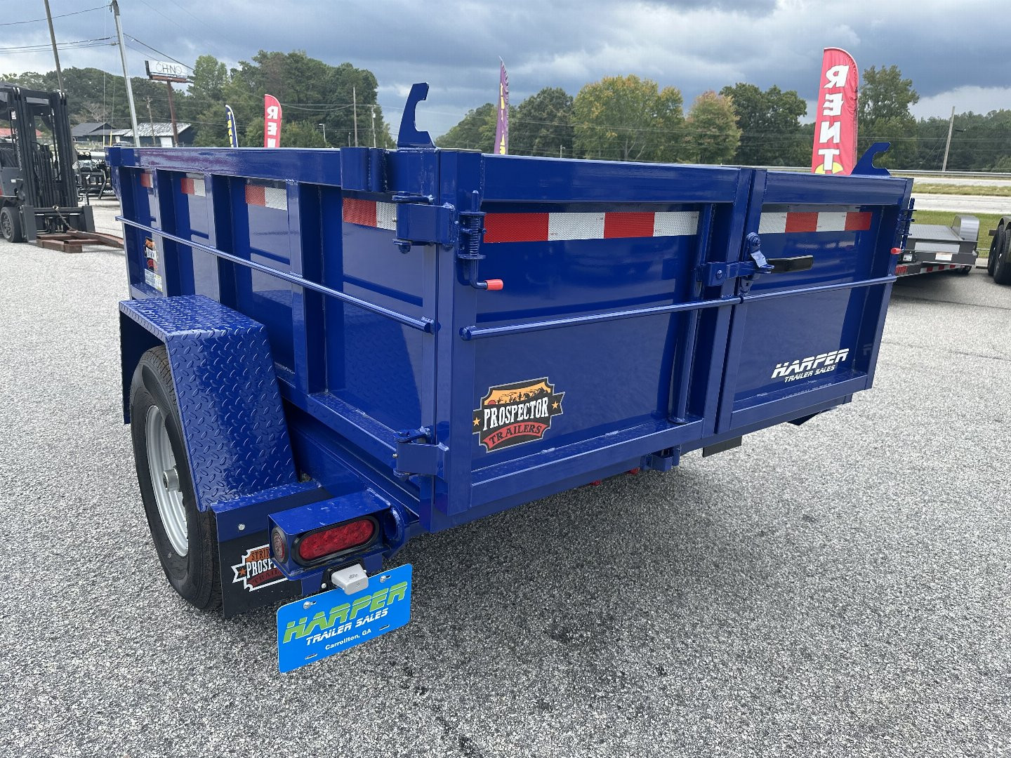New 2025 PROSPECTOR 5X8 6K SINGLE AXLE DUMP TRAILER WITH 2' WALLS AND SPARE TIRE