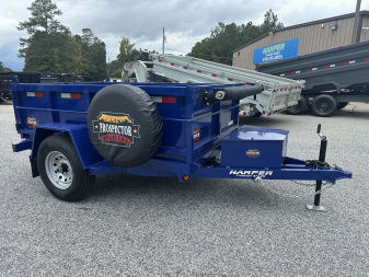 New 2025 PROSPECTOR 5X8 6K SINGLE AXLE DUMP TRAILER WITH 2' WALLS AND SPARE TIRE