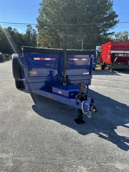 New BEAUTIFUL DEEP BLUE METALLIC 2025 PROSPECTOR 16K 7X16 TELESCOPING DUMP TRAILER 2' WALLS