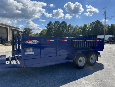 New BEAUTIFUL DEEP BLUE METALLIC 2025 PROSPECTOR 16K 7X16 TELESCOPING DUMP TRAILER 2' WALLS
