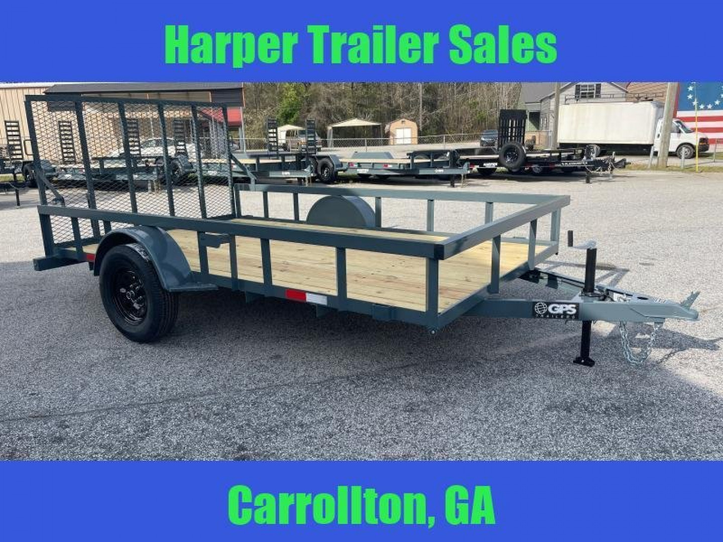 New 2025 GPS 82X12 SINGLE AXLE UTILITY TRAILER WITH SET BACK JACK
