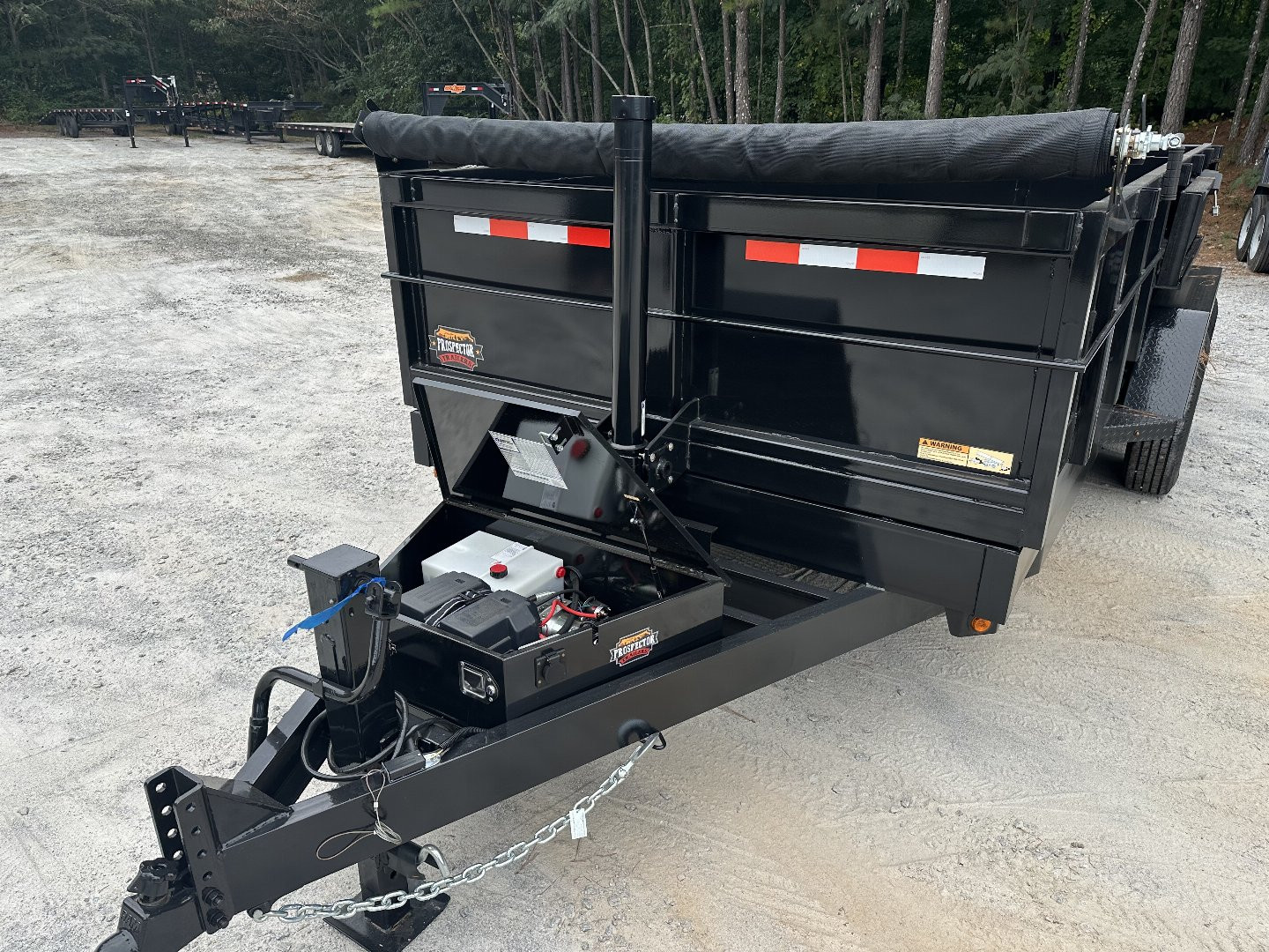 New 2025 PROSPECTOR 14K 7X16 TELESCOPING DUMP TRAILER 2' WALLS