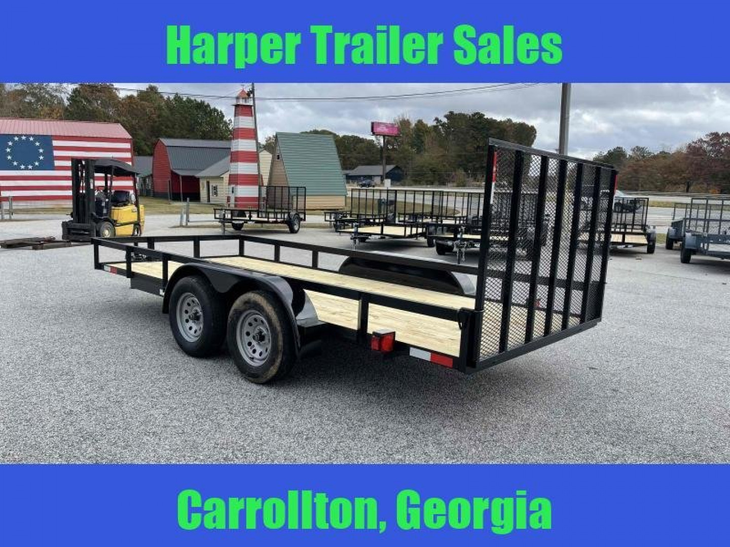 New 2024 7X16 TANDEM AXLE UTILITY TRAILER WITH BRAKES