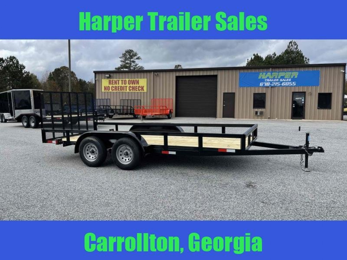 New 2024 7X16 TANDEM AXLE UTILITY TRAILER WITH BRAKES