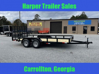 New 2024 7X16 TANDEM AXLE UTILITY TRAILER WITH BRAKES